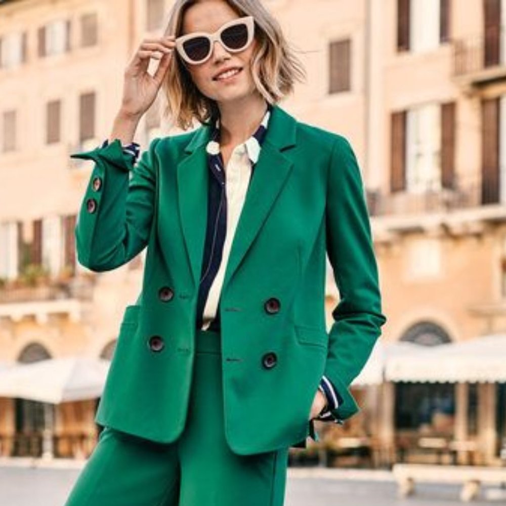 Boden Lined Emerald Green Blazer Suit Jacket - Size 4R